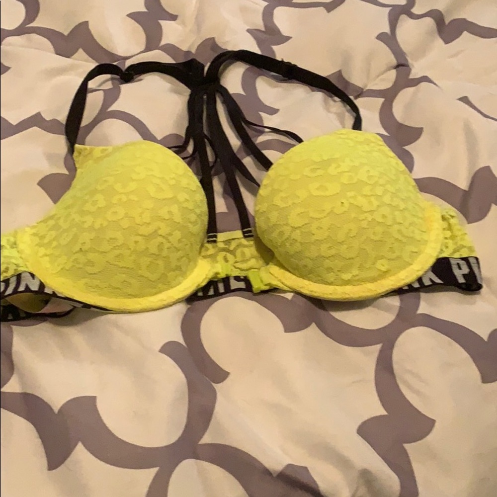 VS pink lace push up bra
